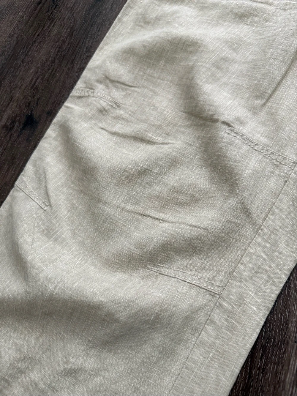 Hugo Boss Men's Light Cream Wide Linen Drawstring Pants